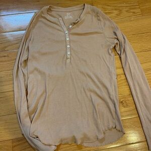 Aerie Tan Skirt with Long Sleeve Tee Style